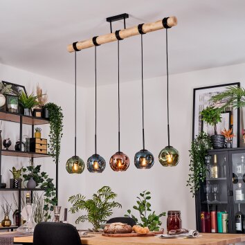 Ripoll hanging light, globe light, pendant light Ecru, black, 5-light sources