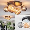 Chehalis ceiling light, globe light Amber, Smoke-coloured, 4-light sources