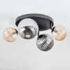 Chehalis ceiling light, globe light Amber, Smoke-coloured, 4-light sources