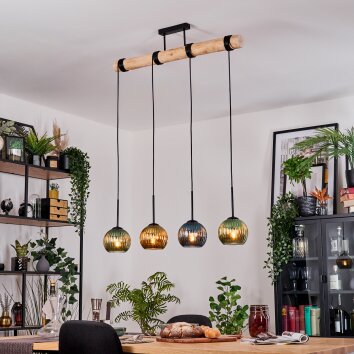 Koyoto hanging light, globe light, pendant light Ecru, black, 4-light sources