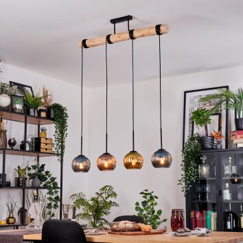 Koyoto hanging light, globe light, pendant light Ecru, black, 4-light sources