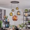 Ripoll hanging light, globe light, pendant light gold, black, 5-light sources