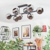 Ripoll ceiling light, globe light chrome, Smoke-coloured, 8-light sources