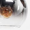 Koyoto ceiling light, globe light chrome, clear, Smoke-coloured, 10-light sources