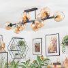 Koyoto ceiling light, globe light Amber, 10-light sources