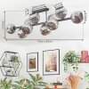 Ripoll ceiling light, globe light chrome, Smoke-coloured, 10-light sources