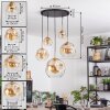 Ripoll hanging light, globe light, pendant light gold, black, 5-light sources
