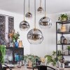 Ripoll hanging light, globe light, pendant light gold, black, 5-light sources