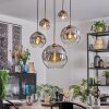 Ripoll hanging light, globe light, pendant light gold, black, 5-light sources