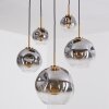 Ripoll hanging light, globe light, pendant light gold, black, 5-light sources