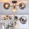 Koyoto ceiling light, globe light gold, black, 3-light sources