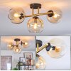 Koyoto ceiling light, globe light gold, black, 3-light sources