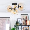 Koyoto ceiling light, globe light gold, black, 3-light sources