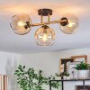 Koyoto ceiling light, globe light gold, black, 3-light sources