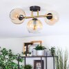 Koyoto ceiling light, globe light gold, black, 3-light sources