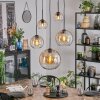 Koyoto hanging light, globe light, pendant light 45 cm Amber, clear, 5-light sources