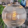 Koyoto hanging light, globe light, pendant light 45 cm clear, Smoke-coloured, 5-light sources