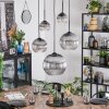 Koyoto hanging light, globe light, pendant light 45 cm clear, Smoke-coloured, 5-light sources