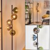 Koyoto globe light, floor lamp blue, gold, green, clear, Smoke-coloured, 5-light sources