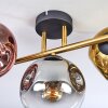Ripoll ceiling light, globe light gold, black, 3-light sources