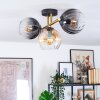 Koyoto ceiling light, globe light gold, black, 3-light sources