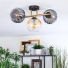 Koyoto ceiling light, globe light gold, black, 3-light sources