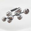Ripoll ceiling light, globe light chrome, Smoke-coloured, 8-light sources