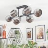 Ripoll ceiling light, globe light chrome, Smoke-coloured, 8-light sources