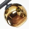 Koyoto ceiling light, globe light blue, gold, green, 8-light sources