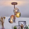Chehalis ceiling light, globe light blue, green, coppery, Smoke-coloured, 4-light sources