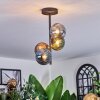 Chehalis ceiling light, globe light blue, green, coppery, Smoke-coloured, 4-light sources