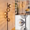 Koyoto globe light, floor lamp clear, Smoke-coloured, 5-light sources