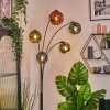 Ripoll globe light, floor lamp blue, green, coppery, 5-light sources
