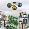 Koyoto ceiling light, globe light gold, black, 3-light sources