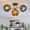 Koyoto ceiling light, globe light gold, black, 3-light sources