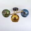 Koyoto ceiling light, globe light gold, black, 3-light sources