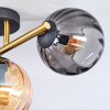 Koyoto ceiling light, globe light gold, black, 3-light sources