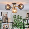 Koyoto ceiling light, globe light gold, black, 3-light sources