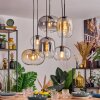 Apedo hanging light, pendant light Amber, clear, Smoke-coloured, 6-light sources