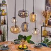 Apedo hanging light, pendant light Amber, clear, Smoke-coloured, 6-light sources