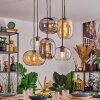 Apedo hanging light, pendant light Amber, clear, Smoke-coloured, 6-light sources
