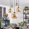 Ripoll hanging light, globe light, pendant light Amber, 5-light sources