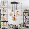 Ripoll hanging light, globe light, pendant light Amber, 5-light sources
