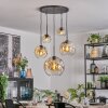 Ripoll hanging light, globe light, pendant light Amber, clear, 5-light sources