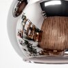 Koyoto ceiling light, globe light chrome, Smoke-coloured, 8-light sources