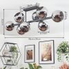 Koyoto ceiling light, globe light chrome, Smoke-coloured, 8-light sources