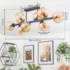 Koyoto ceiling light, globe light Amber, 8-light sources