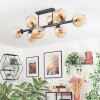 Koyoto ceiling light, globe light Amber, 8-light sources
