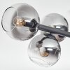 Koyoto ceiling light, globe light clear, Smoke-coloured, 10-light sources