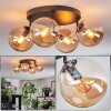 Gastor ceiling light, globe light Amber, 4-light sources